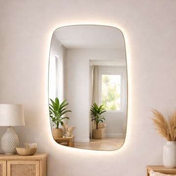 Baltica Design - Kopalniško stensko ogledalo z osvetlitvijo STONE CALM LED/15W/230V 4500K 90x60 cm IP65