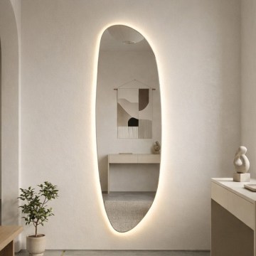 Baltica Design - Kopalniško stensko ogledalo z osvetlitvijo STONE FLUID LED/15W/230V 4500K 155x50 cm IP65