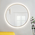 Baltica Design - LED kopalniško stensko ogledalo z osvetlitvijo BRIGHT, 15 W, 230 V, 4500 K, premer 100 cm, IP65, zlato