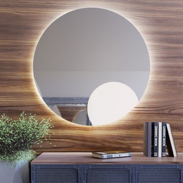 Baltica Design - LED kopalniško stensko ogledalo z osvetlitvijo BRIGHT LED/15W/230V 4500K premer 70 cm IP65