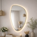Baltica Design - LED kopalniško stensko ogledalo z osvetlitvijo STONE FLUID LED/15W/230V 2700K 92x55 cm IP65 v zlati barvi