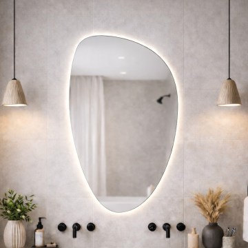 Baltica Design - LED Kopalniško stensko ogledalo z osvetlitvijo STONE FLUID LED/15W/230V 4500K 92x55 cm IP65