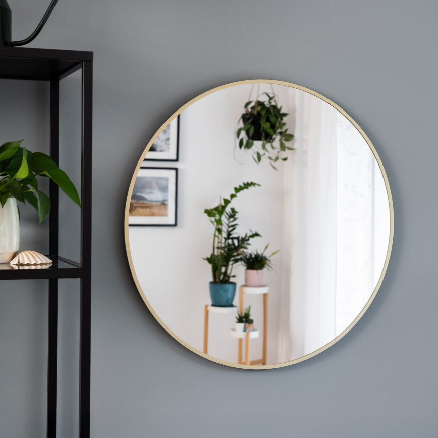 Baltica Design - LED kopalniško stensko ogledalo z ozadno osvetlitvijo BRIGHT LED/15W/230V 4500K pr. 90 cm IP65 zlato