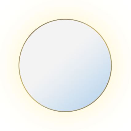 Baltica Design - LED kopalniško stensko ogledalo z osvetlitvijo BRIGHT LED/15W/230V 3000K, premer 80 cm, IP65, zlato