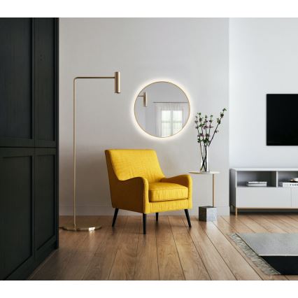 Baltica Design - LED kopalniško stensko ogledalo z osvetlitvijo BRIGHT LED/15W/230V 3000K, premer 80 cm, IP65, zlato