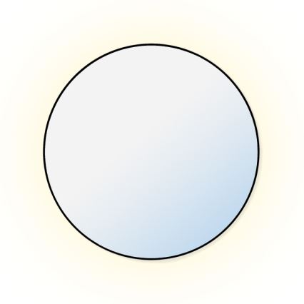 Baltica Design - LED kopalniško stensko ogledalo z osvetlitvijo BRIGHT LED/15W/230V 3000K premer 100 cm IP65 črna