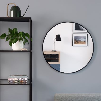 Baltica Design - LED kopalniško stensko ogledalo z osvetlitvijo BRIGHT LED/15W/230V 4500K, premer 80 cm, IP65, črno