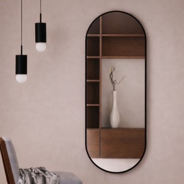 Baltica Design - Stensko ogledalo TINY BORDER 140x60 cm črno