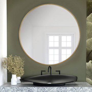 Baltica Design - Stensko ogledalo TINY BORDER, premer 60 cm, zlato