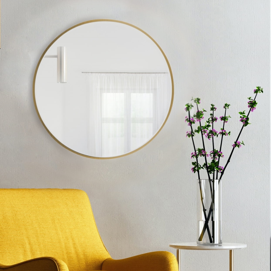 Baltica Design - Stensko ogledalo TINY BORDER, premer 60 cm, zlato