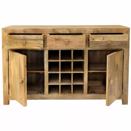 Barska omarica HINA 140x90 cm masiven les/mangovec