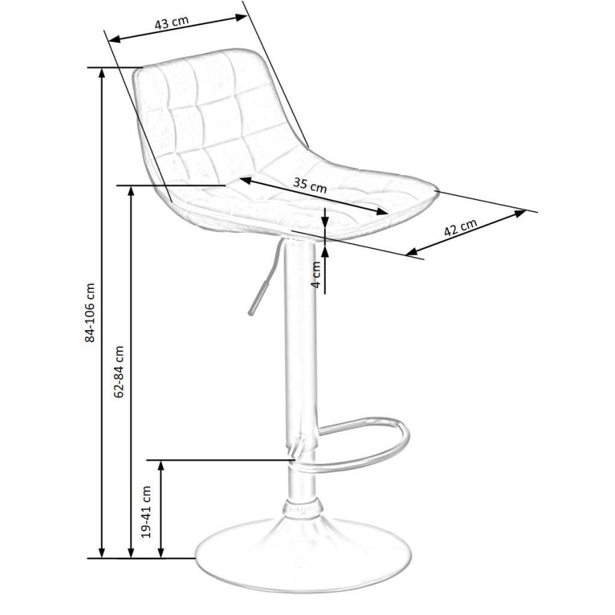 Barski stol 106x43 cm antracit/rjava