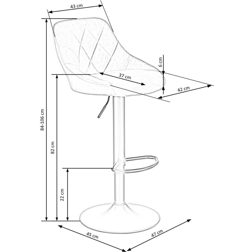 Barski stol 106x47 cm črna/rjava