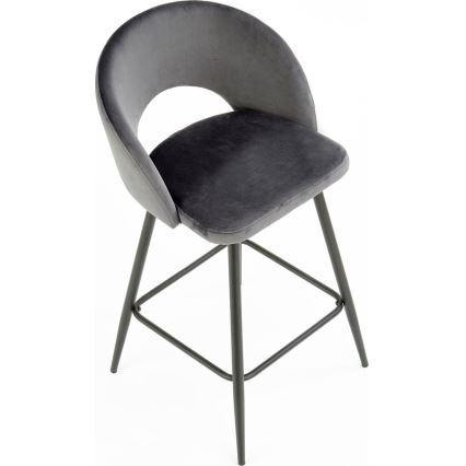 Barski stol 89x49 cm siva/črna