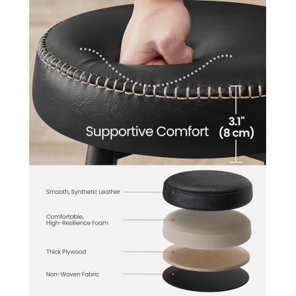 Barski stol LIOR, črn