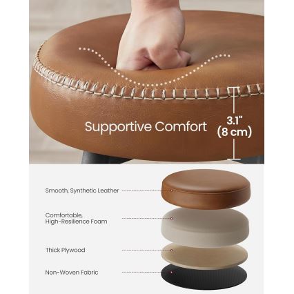 Barski stol LIOR rjav/črn