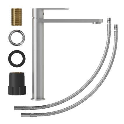 Baterija za umivalnik TARNBY, 27,3 cm, brušeno nerjavno jeklo