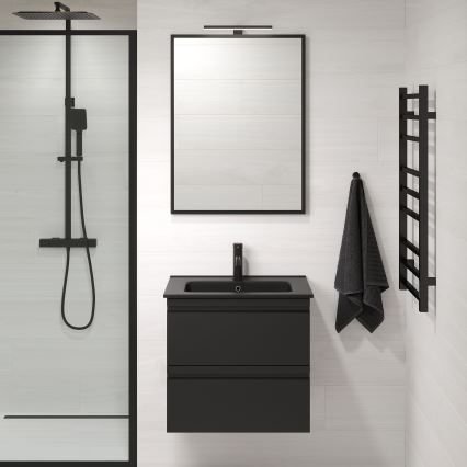 BATH DELUXE 01-060-05-02-00 - Kopalniško ogledalo BORGSTED 60x80 cm črna