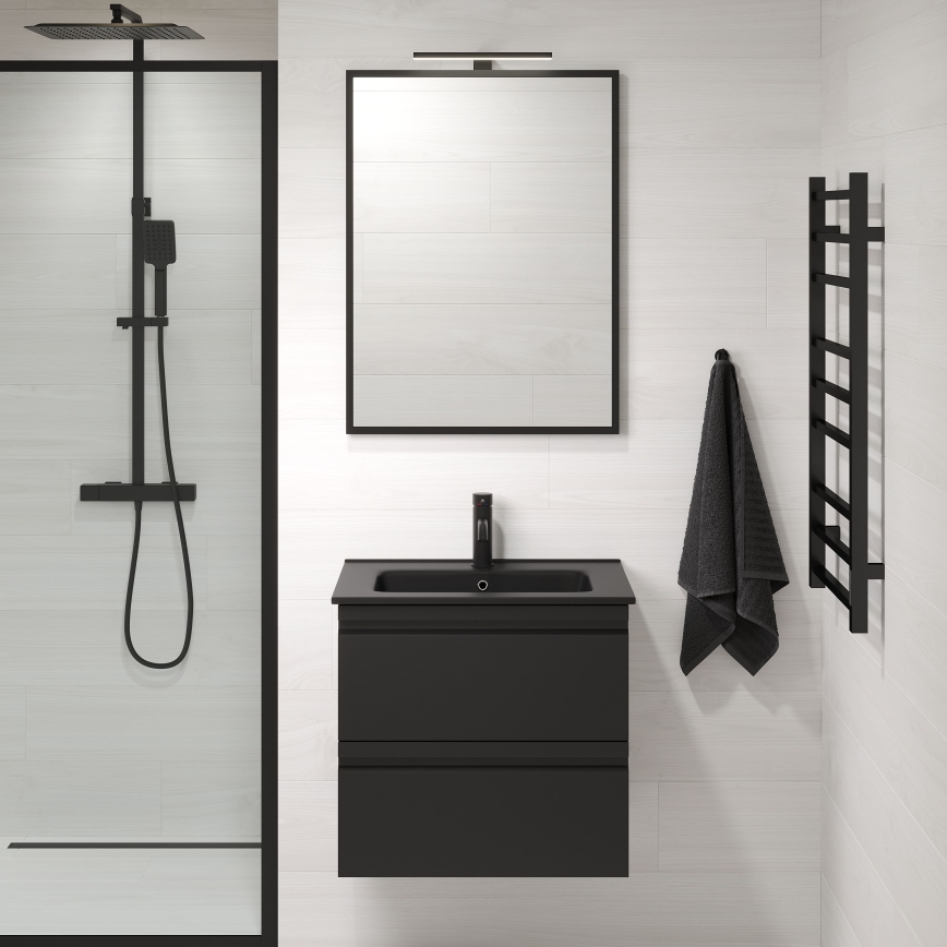 BATH DELUXE 01-060-05-02-00 - Kopalniško ogledalo BORGSTED 60x80 cm črna