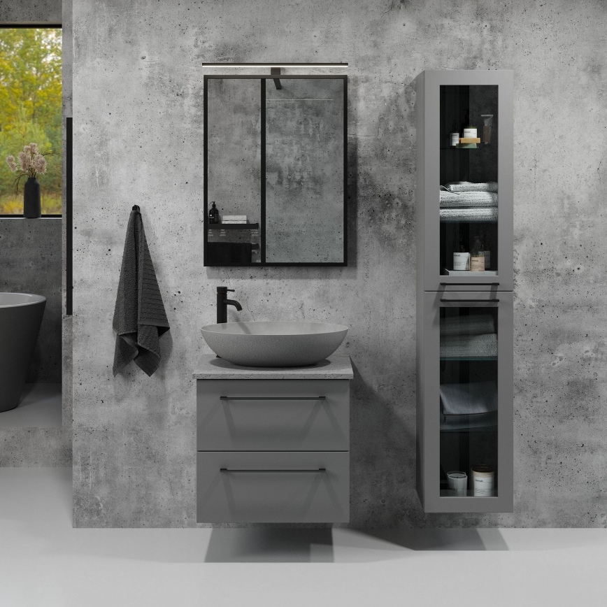 BATH DELUXE 01-060-05-02-00 - Kopalniško ogledalo BORGSTED 60x80 cm črna
