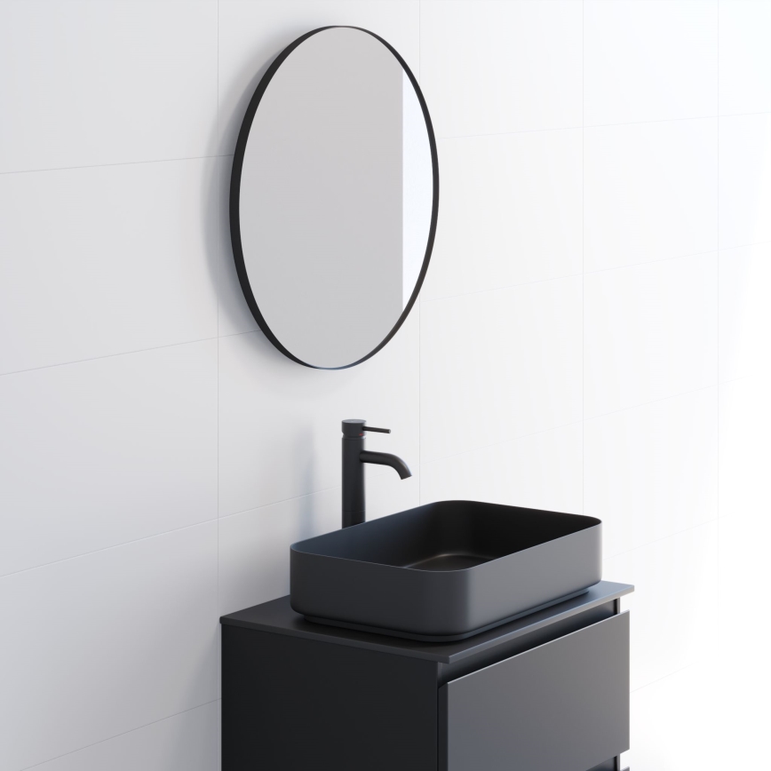 BATH DELUXE 01-060-09-02-00 - Kopalniško ogledalo BORGSTED pr. 60 cm črna