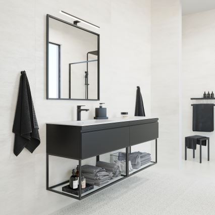 BATH DELUXE 01-080-05-02-00 - Kopalniško ogledalo BORGSTED 80x80 cm črna