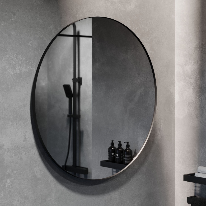 BATH DELUXE 01-080-09-02-00 - Kopalniško ogledalo BORGSTED pr. 80 cm črna