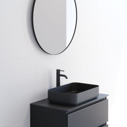 BATH DELUXE 01-080-09-02-00 - Kopalniško ogledalo BORGSTED pr. 80 cm črna