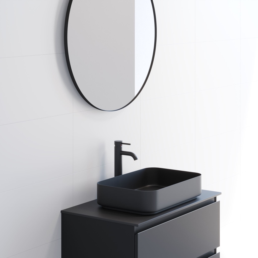 BATH DELUXE 01-080-09-02-00 - Kopalniško ogledalo BORGSTED pr. 80 cm črna