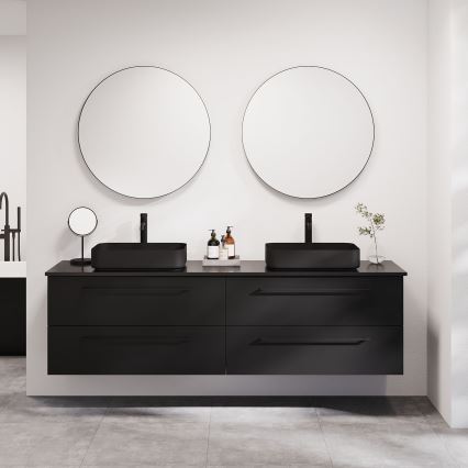 BATH DELUXE 01-080-09-02-00 - Kopalniško ogledalo BORGSTED pr. 80 cm črna