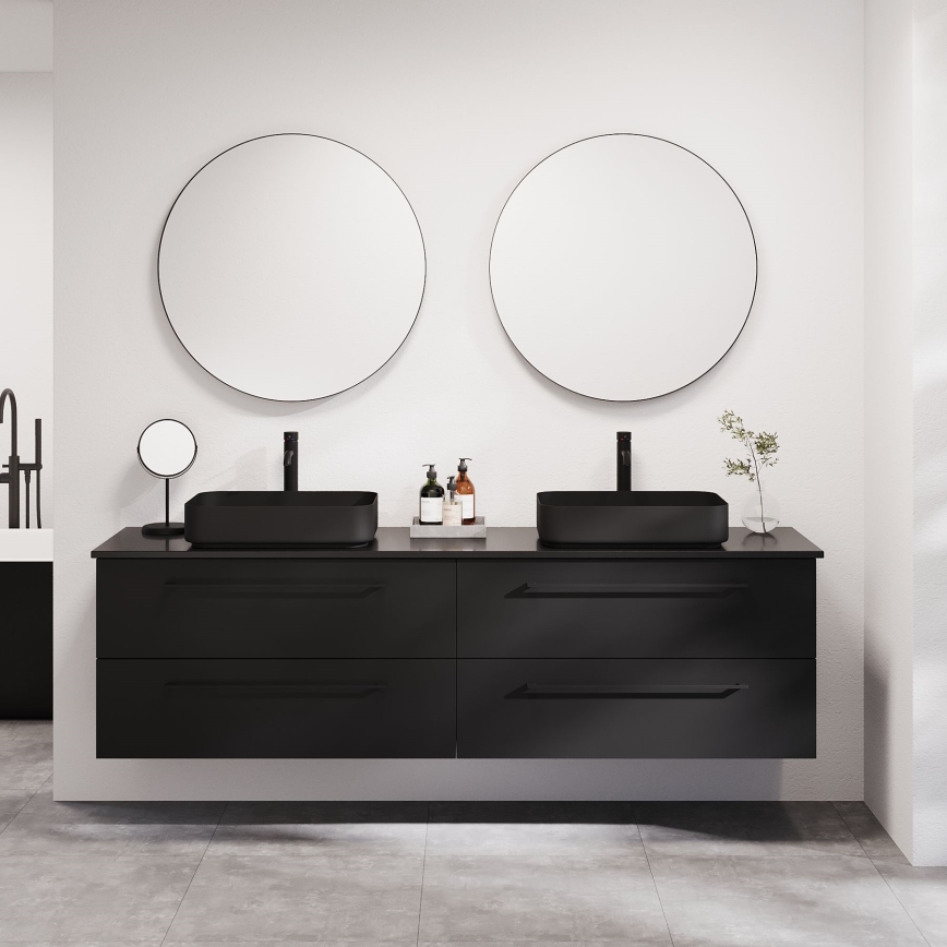 BATH DELUXE 01-080-09-02-00 - Kopalniško ogledalo BORGSTED pr. 80 cm črna