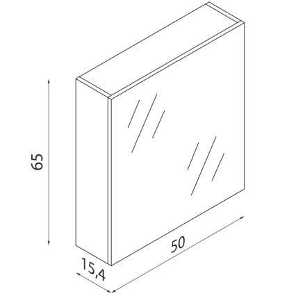BATH DELUXE 02-050-63-02-01 - Kopalniško ogledalo v omari KENWOOD 65x50 cm mat črna