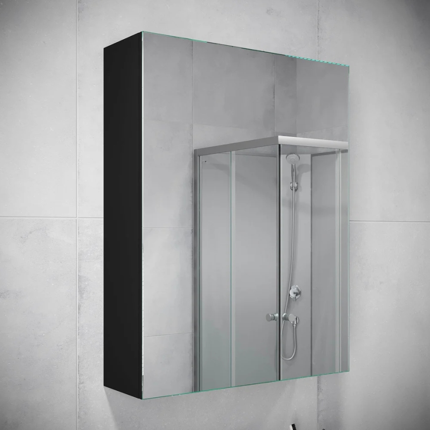 BATH DELUXE 02-050-63-02-01 - Kopalniško ogledalo v omari KENWOOD 65x50 cm mat črna
