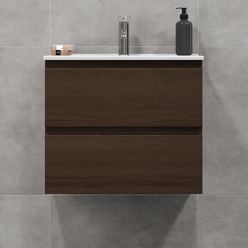 BATH DELUXE 03-060-64-84-01 - Kopalniška omarica z umivalnikom KENWOOD 61 cm oreh