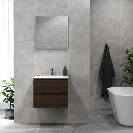BATH DELUXE 03-060-64-84-01 - Kopalniška omarica z umivalnikom KENWOOD 61 cm oreh