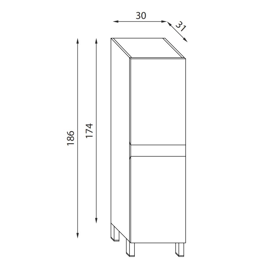 BATH DELUXE 04-030-63-02-01 - Kopalniška omarica KENWOOD 186 cm mat črna