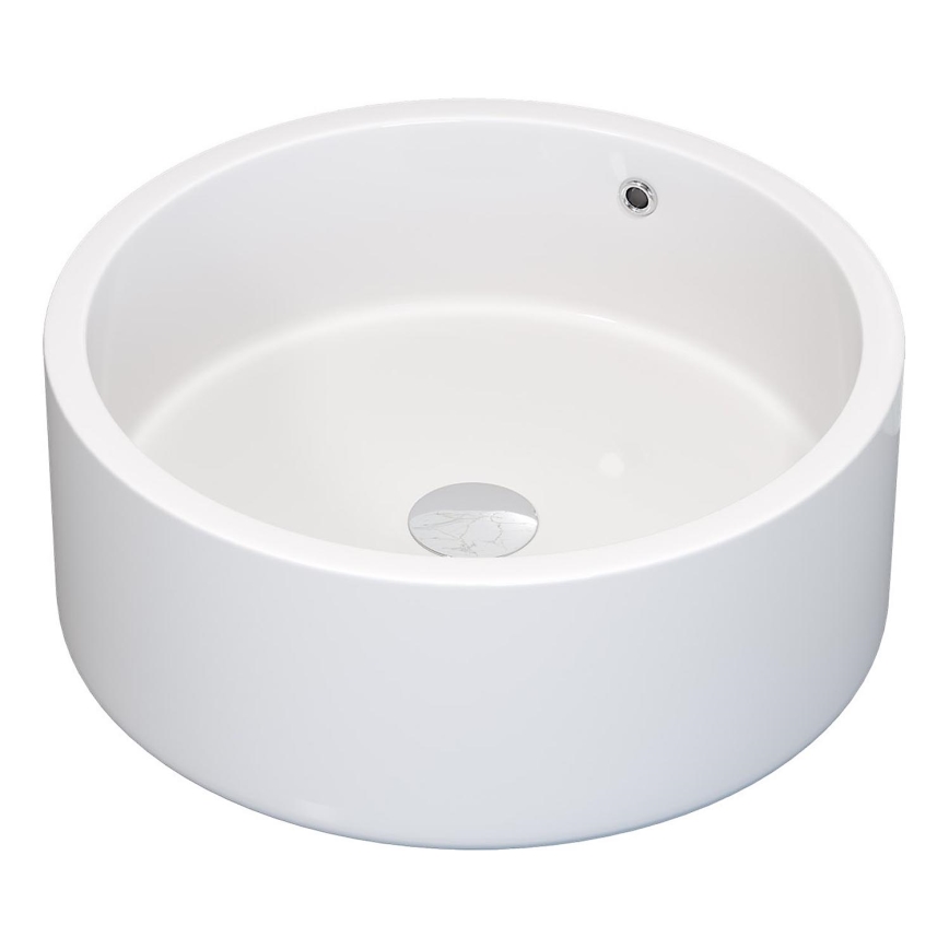 BATH DELUXE 06-041-53-11-00 - Pultni umivalnik RUNDTOM Ø 41,5 cm, keramika / sijajno bela