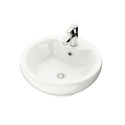 BATH DELUXE 06-045-11-11-00 - Pultni umivalnik DRAMMEN, premer 40,1 cm, keramika/sijajna bela