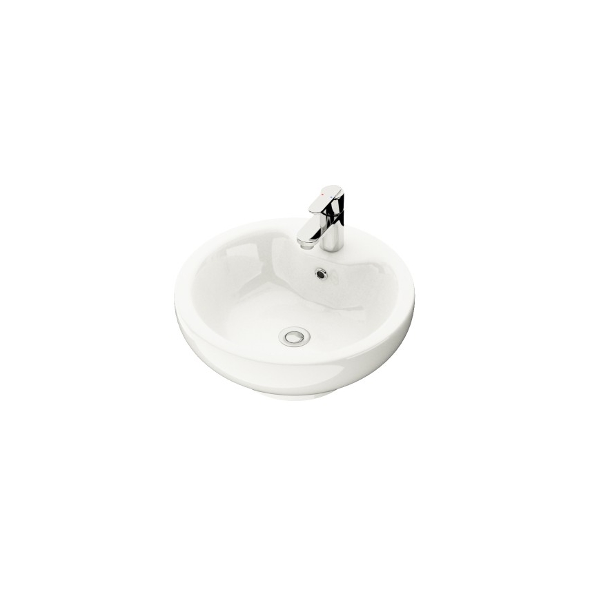 BATH DELUXE 06-045-11-11-00 - Pultni umivalnik DRAMMEN, premer 40,1 cm, keramika/sijajna bela