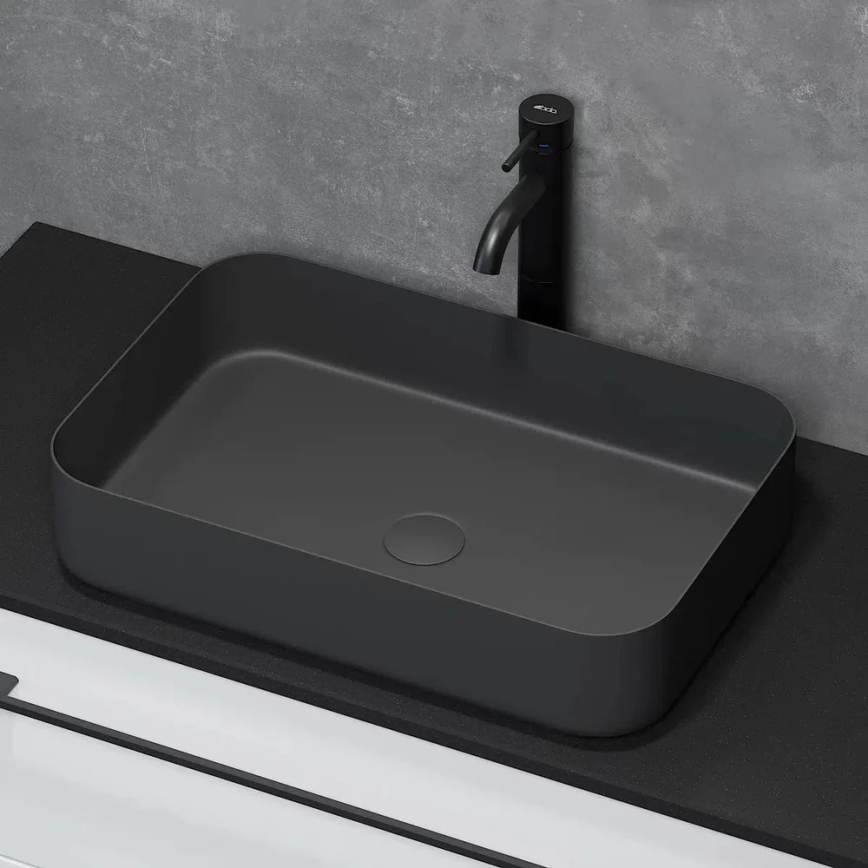 BATH DELUXE 06-052-18-02-00 - Umivalnik za pult LJORDAL 52x34 cm iz nerjavečega jekla/mat črna