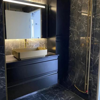 BATH DELUXE 06-052-18-70-00 - Umivalnik za vgradnjo na pult LJORDAL 52 x 34 cm, nerjaveče jeklo/brušena medenina