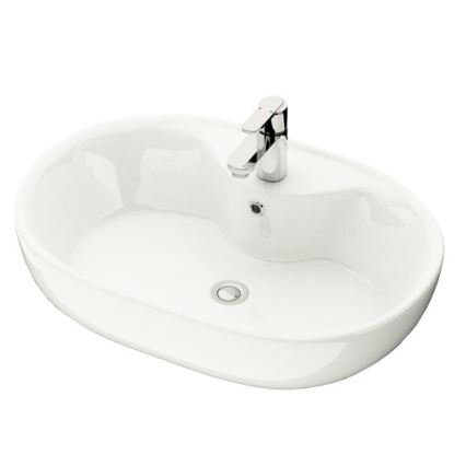 BATH DELUXE 06-060-08-11-00 - Umivalnik na pult TROMSO 59,5x41 cm keramika/sijajna bela