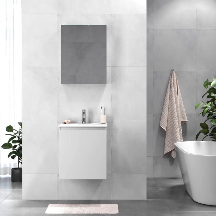BATH DELUXE 09-050-63-01-01 - Kopalniška omarica z umivalnikom KENWOOD 51 cm mat bela