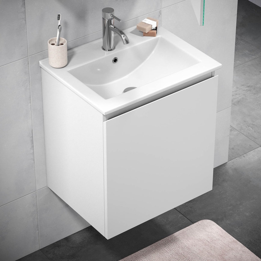 BATH DELUXE 09-050-63-01-01 - Kopalniška omarica z umivalnikom KENWOOD 51 cm mat bela