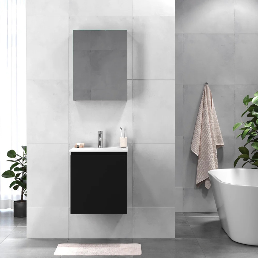 BATH DELUXE 09-050-63-02-01 - Kopalniška omarica z umivalnikom KENWOOD 51 cm mat črna