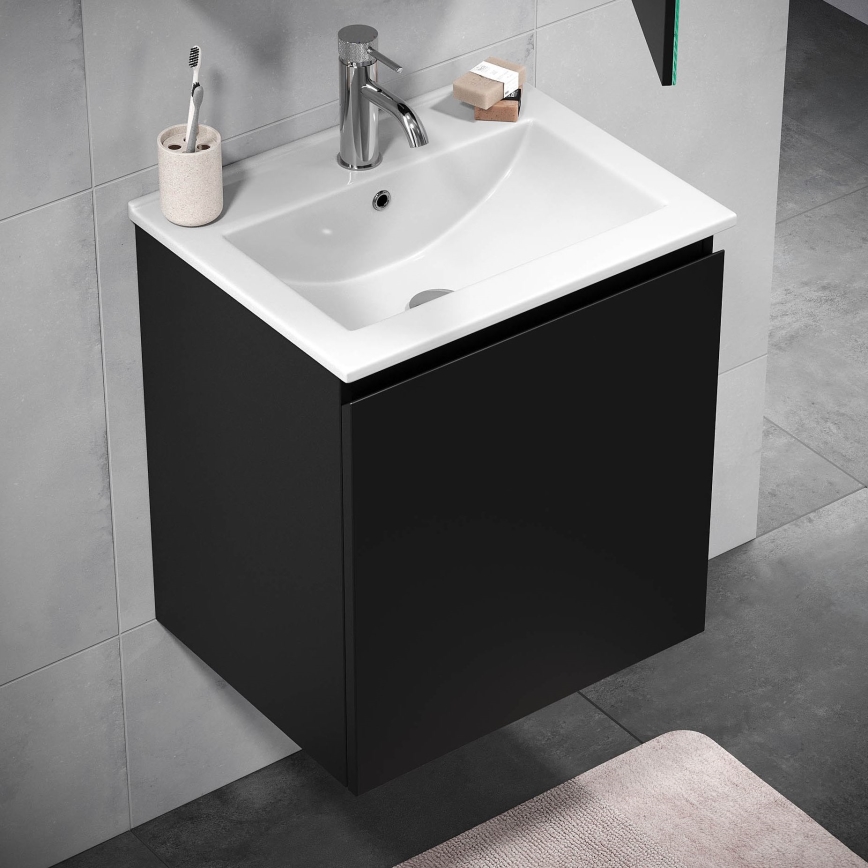 BATH DELUXE 09-050-63-02-01 - Kopalniška omarica z umivalnikom KENWOOD 51 cm mat črna