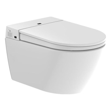 BATH DELUXE 21-040-02-11-00 - Stenska straniščna školjka z bidejem in straniščno desko SoftClose TISVILDELEJE 1600W/230V bela + Daljinski upravljalnik
