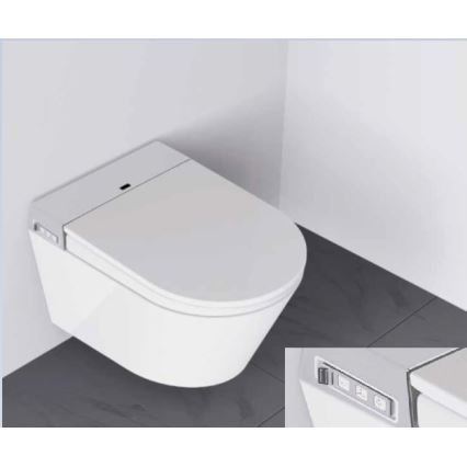 BATH DELUXE 21-040-02-11-00 - Stenska straniščna školjka z bidejem in straniščno desko SoftClose TISVILDELEJE 1600W/230V bela + Daljinski upravljalnik