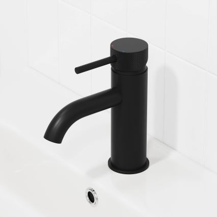 BATH DELUXE 28-005-03-02-00 - Pipa za umivalnik ANHOLT 15,6 cm mat črna