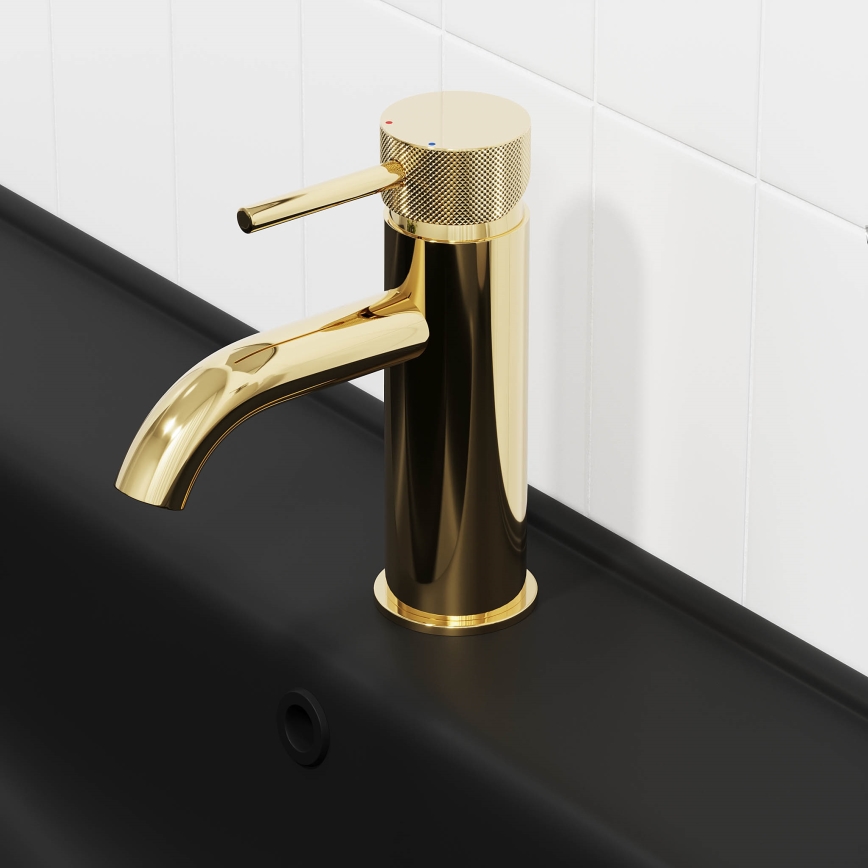 BATH DELUXE 28-005-03-64-00 - Pipa za umivalnik ANHOLT 15,6 cm sijajni medenina